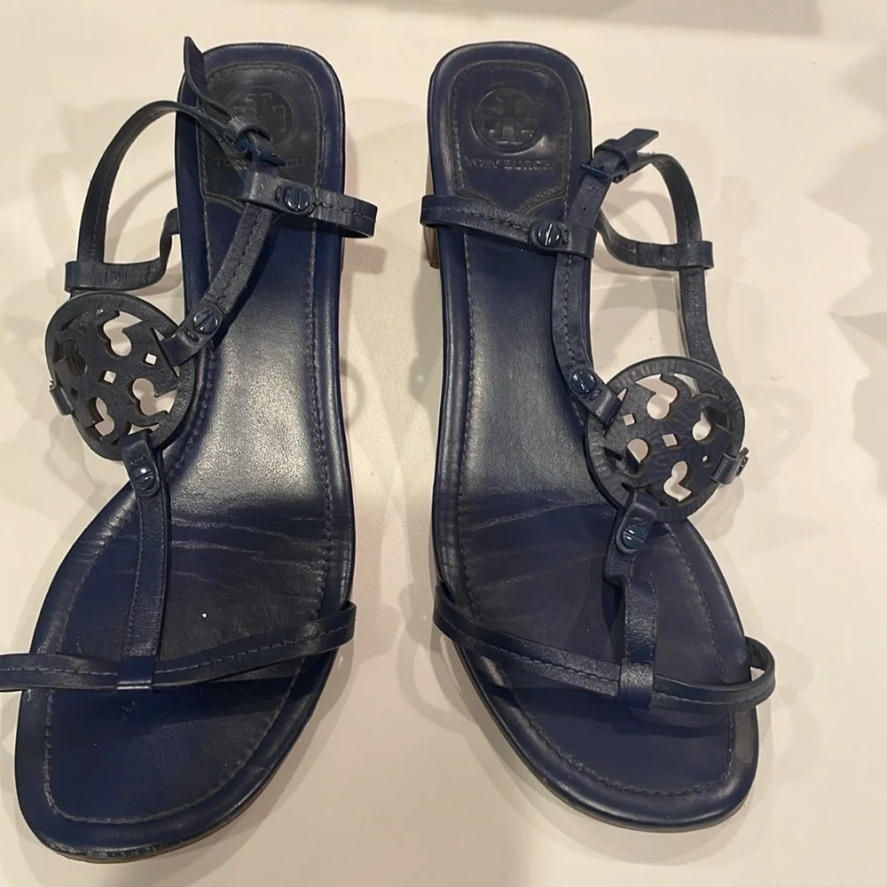 Tory Burch blue leather sandals size 10.5 - Picture 5 of 5